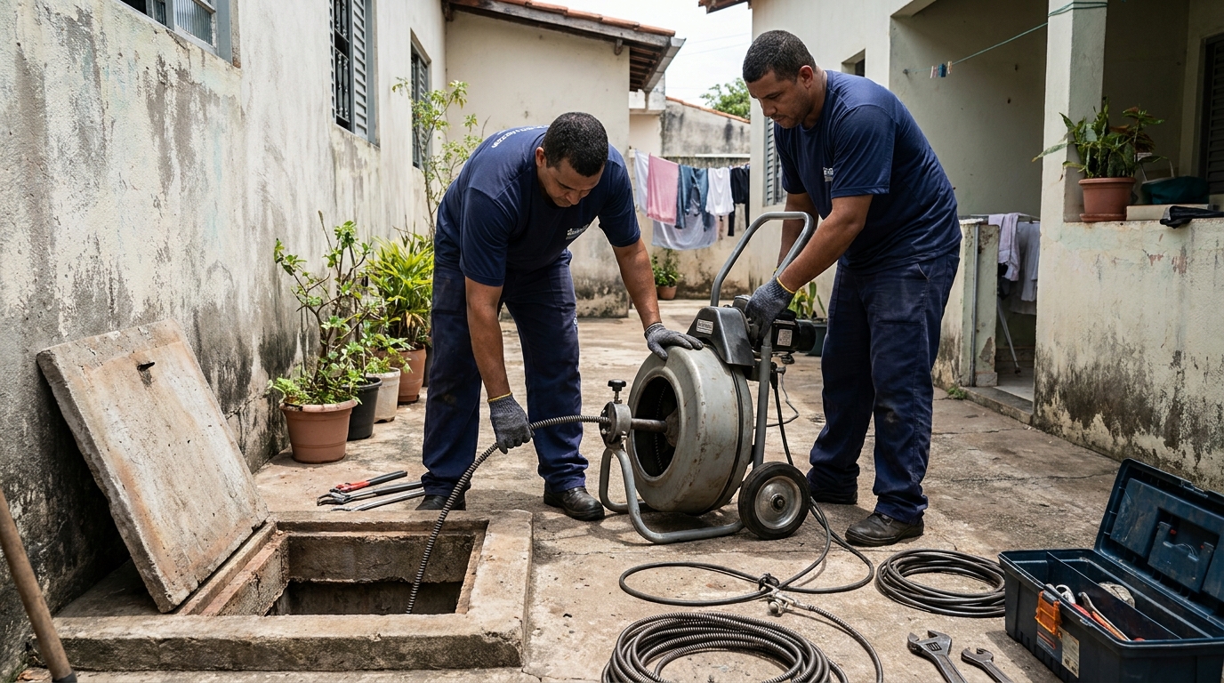 Desentupimento de Coluna Sanitária no Conjunto Raul Balduino, Anápolis‑GO